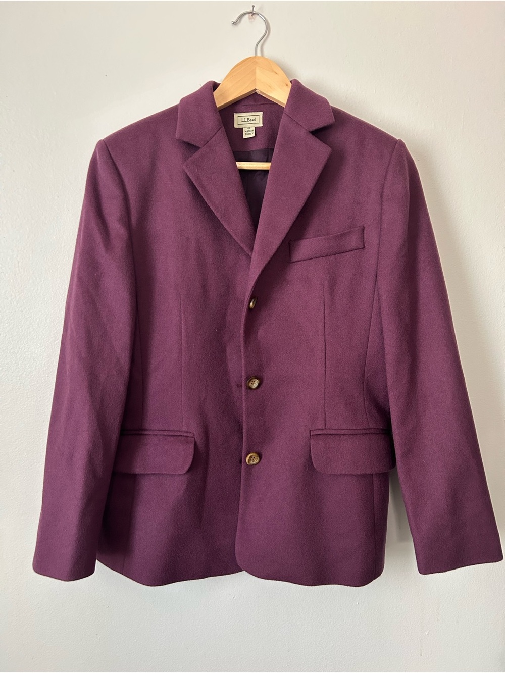L.L.Bean 100% Wool Blazer 6P Plum Purple Classic Preppy Jacket